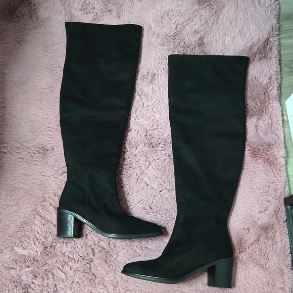 SEYCHELLES NWOB OVER KNEE BLACK BOOTS. SZ 10 - Picture 1 of 5